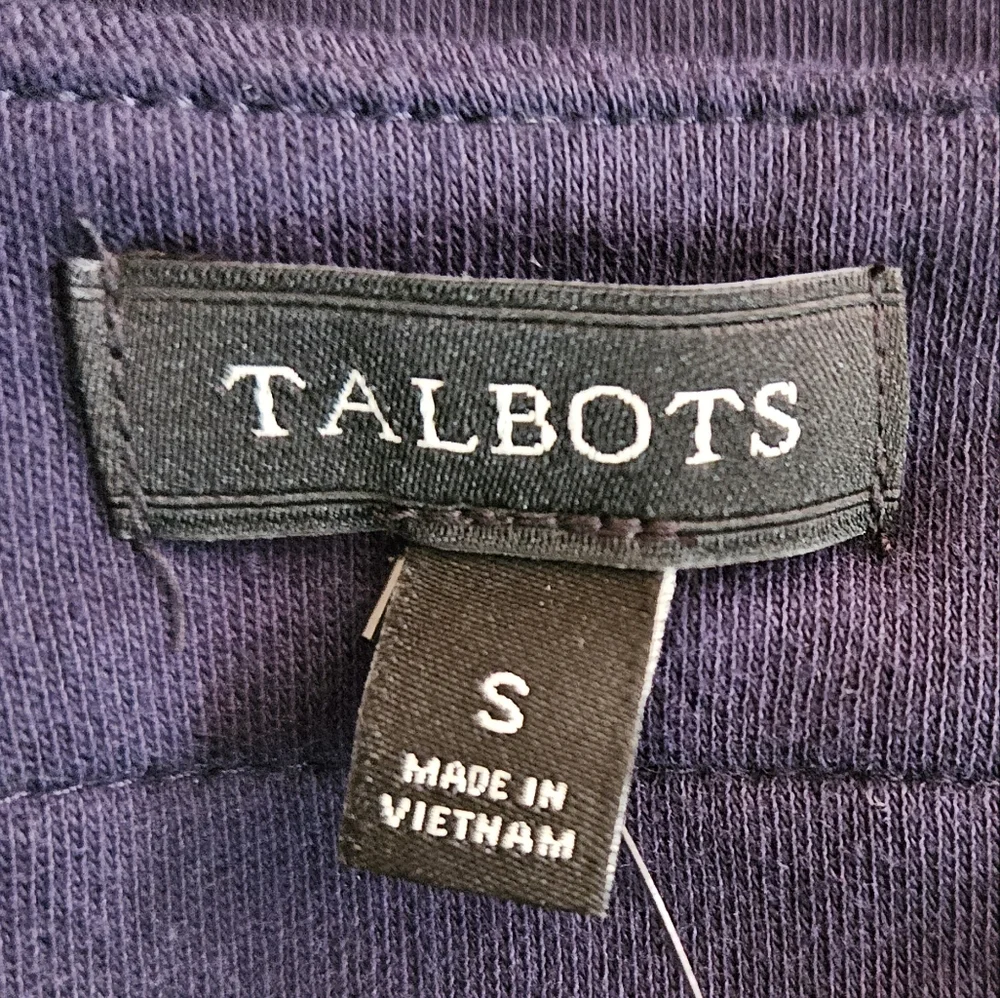 NEW! Talbots Navy Blue 3/4 V-Neck Dress Size S